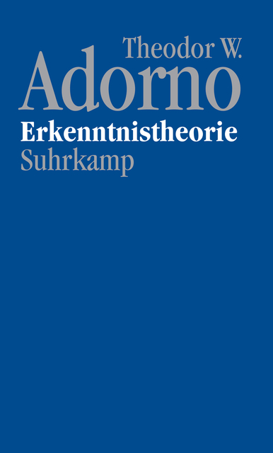 Cover von Th. W: Adorno, Erkenntnistheory