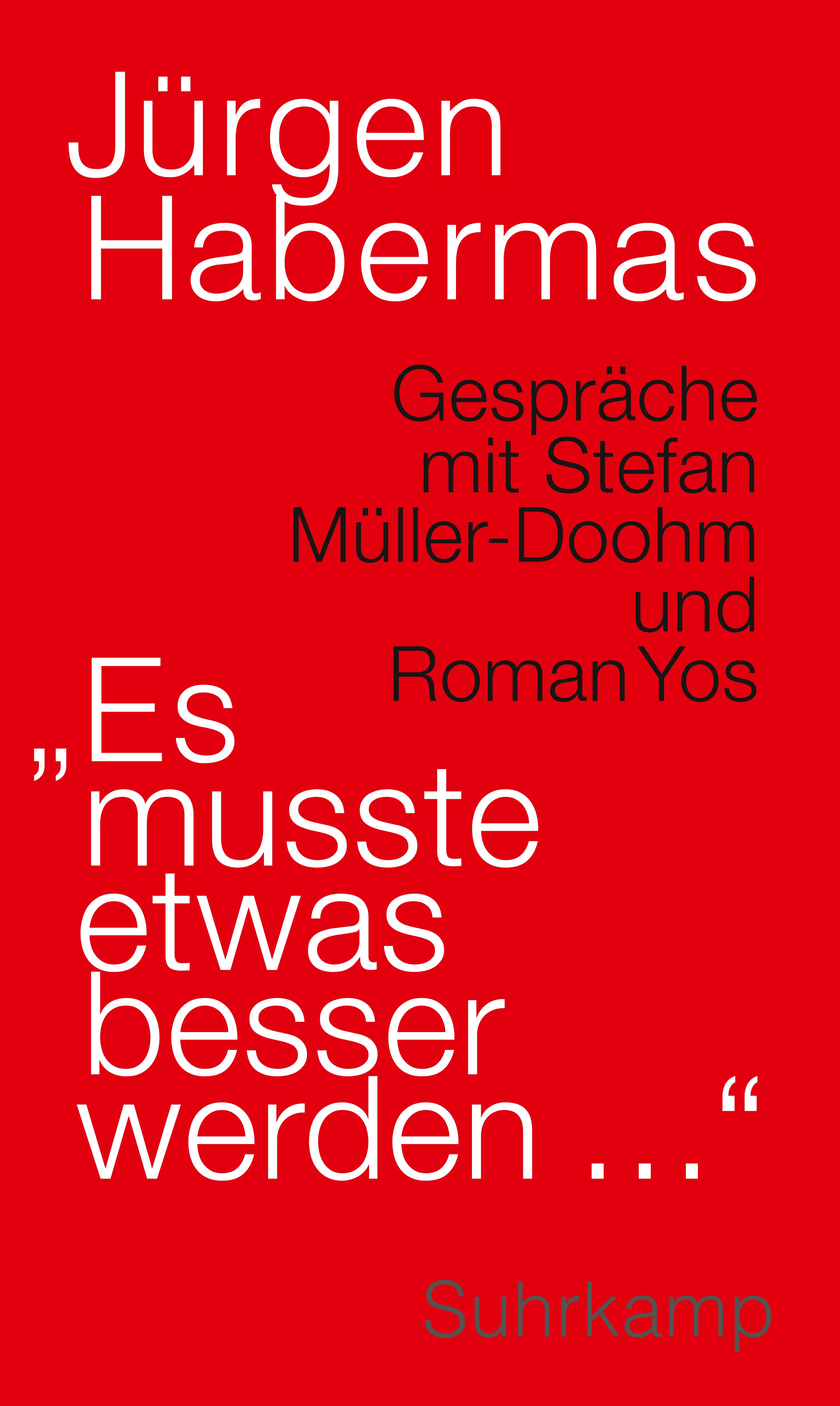 Coverbild für "Es musst etwas besser werden..." – weiße und schwarze Schrift auf rotem Hintergrund